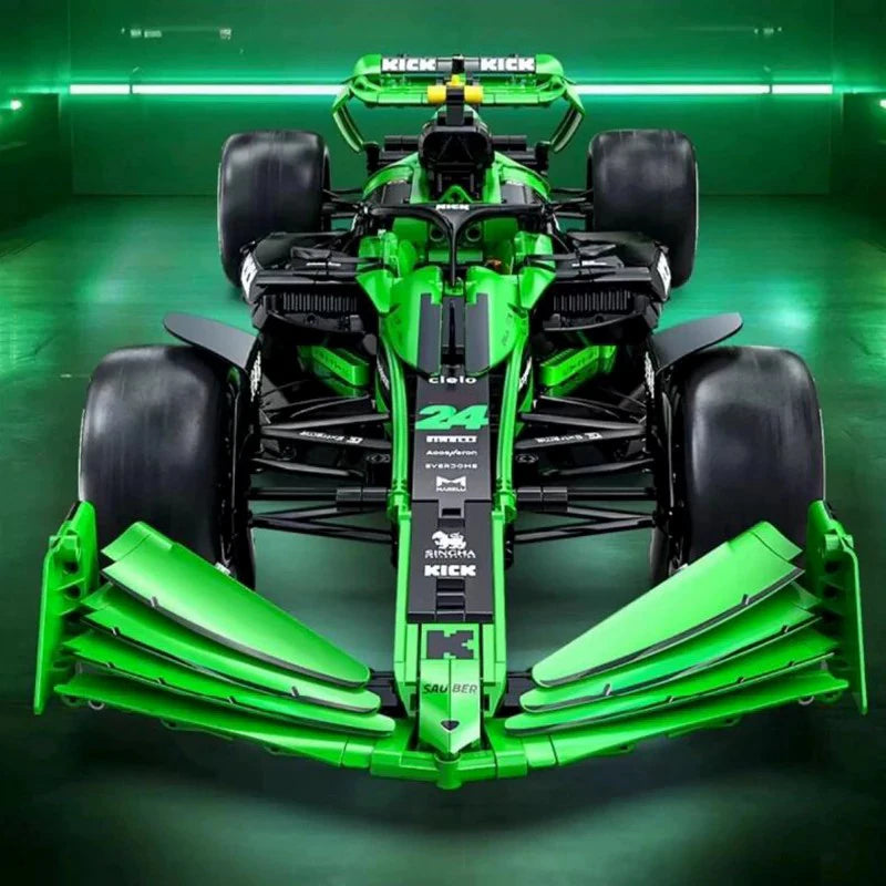Technicial 1:8 KICK SAUBER F 1 C44 Racing Car Building Blocks Sport Speed Vehicle Brick Model Kit Toy Adults Kid Gift 2553PCS