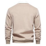 Men’s Cotton-Blend Polo Collar Sweatshirt