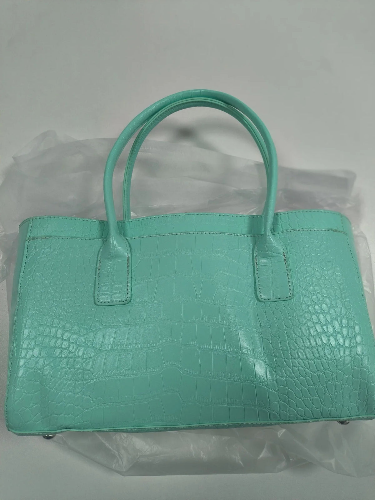 Crocodile Grain Embossed Top Handle Handbag,Luxury Tote Bag,Commute Work Chic Everyday Women Underarm Shoulder Bag,Black,Green