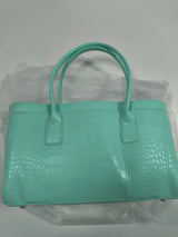 Crocodile Grain Embossed Top Handle Handbag,Luxury Tote Bag,Commute Work Chic Everyday Women Underarm Shoulder Bag,Black,Green