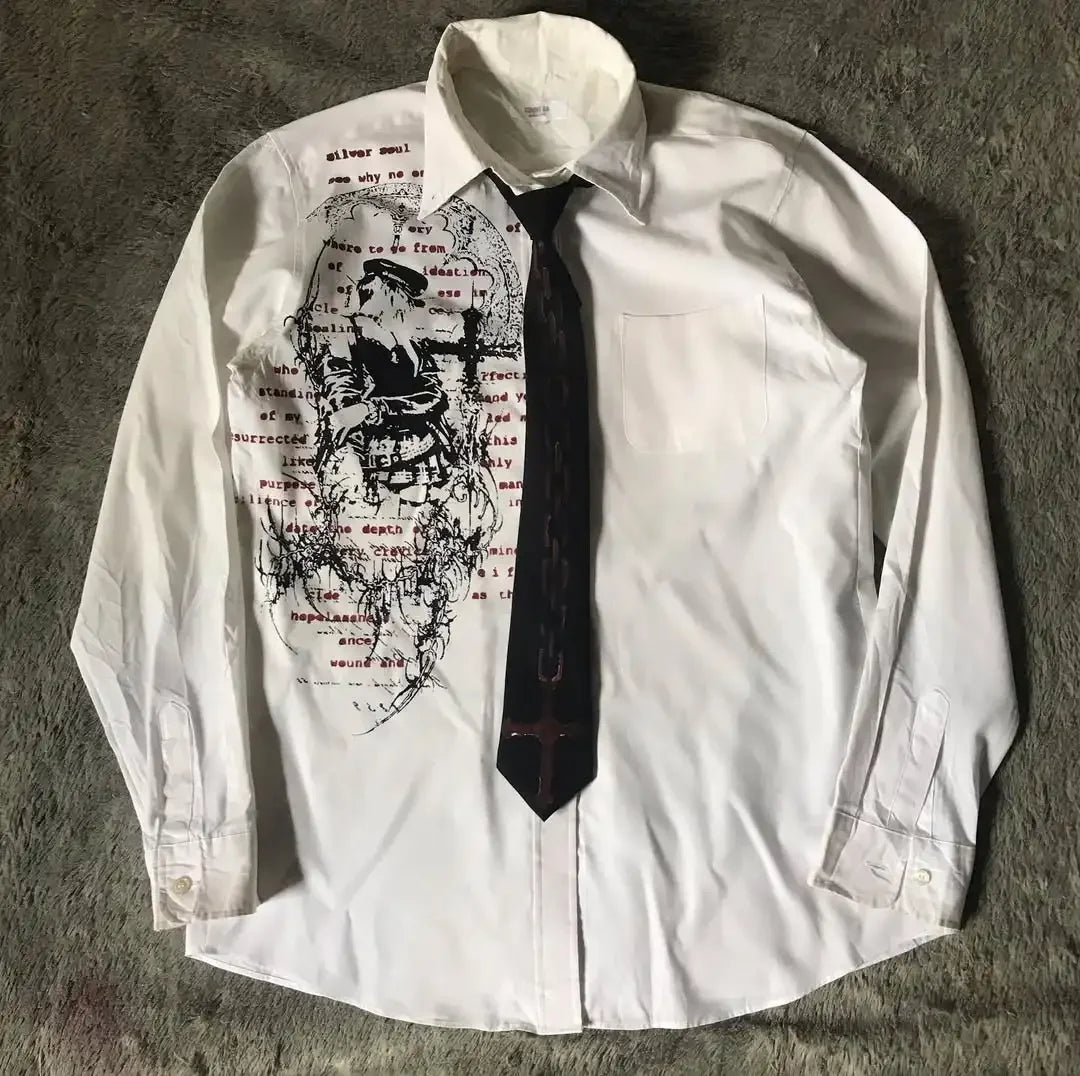 Men’s Y2K Gothic Skull Graphic Shirt