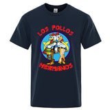 Summer Men's High Quality LOS POLLOS Hermanos Funny Printed T-Shirt Casual Cotton Breathable Tshirt Chicken Brothers Tees Top