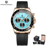PAGANI DESIGN 40MM V2 Sky Blue Dial Classics Men Quartz Watches Sapphire Retro Chronograph Stainless Steel Waterproof Watch Men