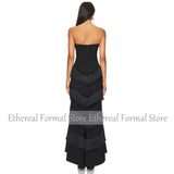 Strapless Mermaid Evening Gown with Tassel Detail