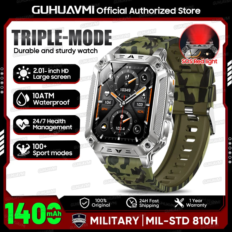 2026 Military-Grade Outdoor Sports Smartwatch 1400mAh