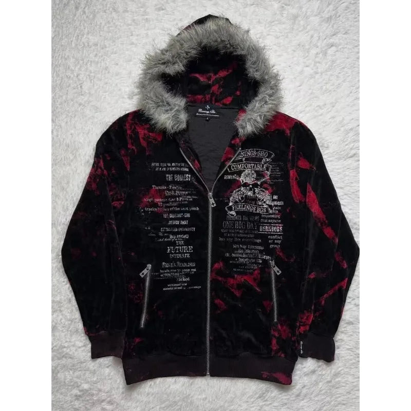 Women's Geometric Print Zip-Up Hoodie