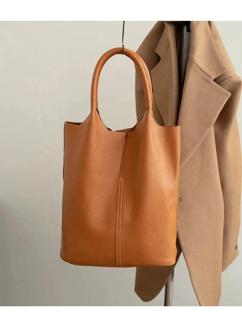 Luxury Soft Leather Bucket Bag | Large Women’s Shoulder Bag