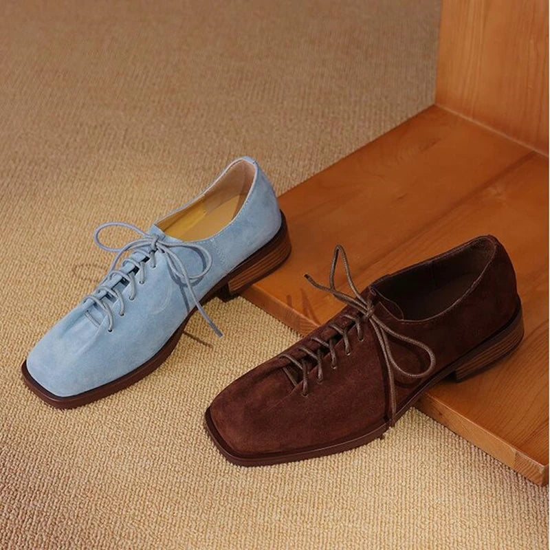 DIMANYU Women's Leather Lace-Up Oxford Pumps