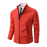Men’s Fleece-Lined Stand Collar Cardigan