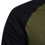 Men's Premium  Cotton Long Sleeve Patchwork T-Shirt