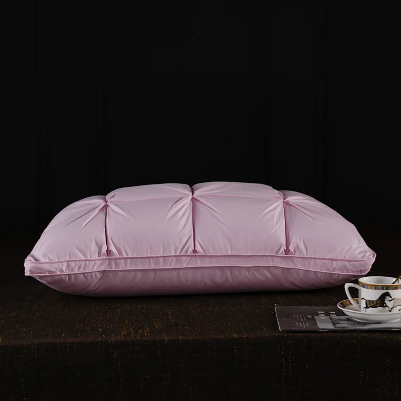 Luxury 3D Bread White Goose Down Feather Pillows for Sleeping Body Neck Protection Bed Pillows Soft Comfort 100% Cotton Cover