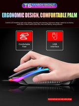 Colorful LED Backlit USB Keyboard and Mouse Combo, Comfortable Grip, Durable and Wear-Resistant. Suitable for Business, Office,