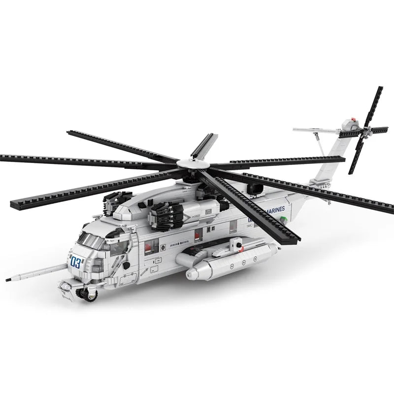 CH-53E Transport Helicopter Building Blocks Army Plane Military Fighter Model Assembly Bricks Desktop Ornaments Toy Holiday Gift