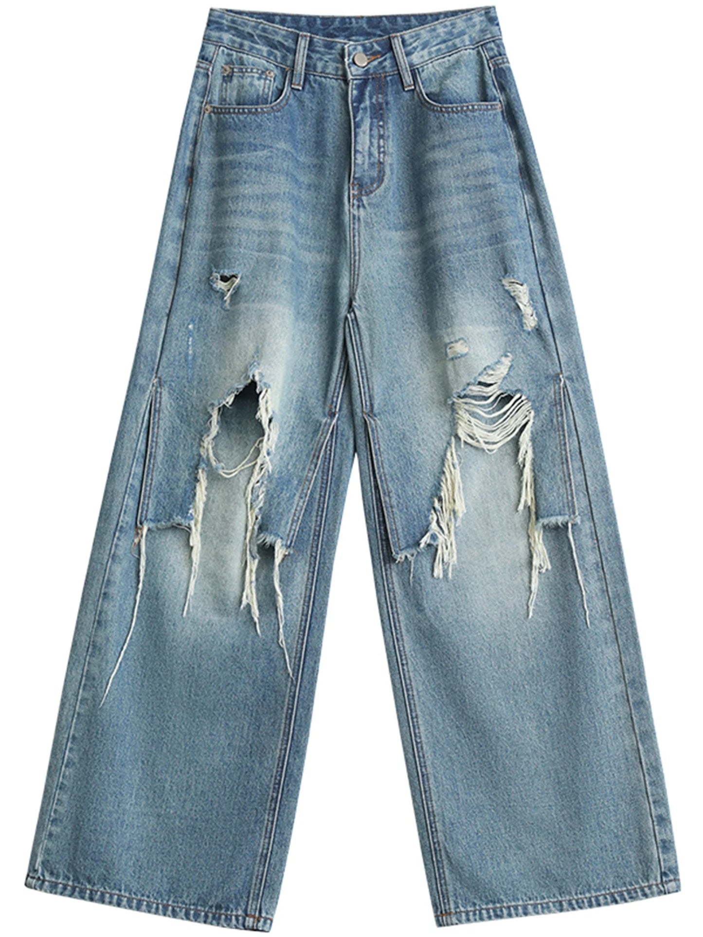 CHIC VEN Women Jeans Fashion Casual Loose High Waisted Wide Leg Denim Pants Streetwear Female Trousers Spring Autumn New 2026
