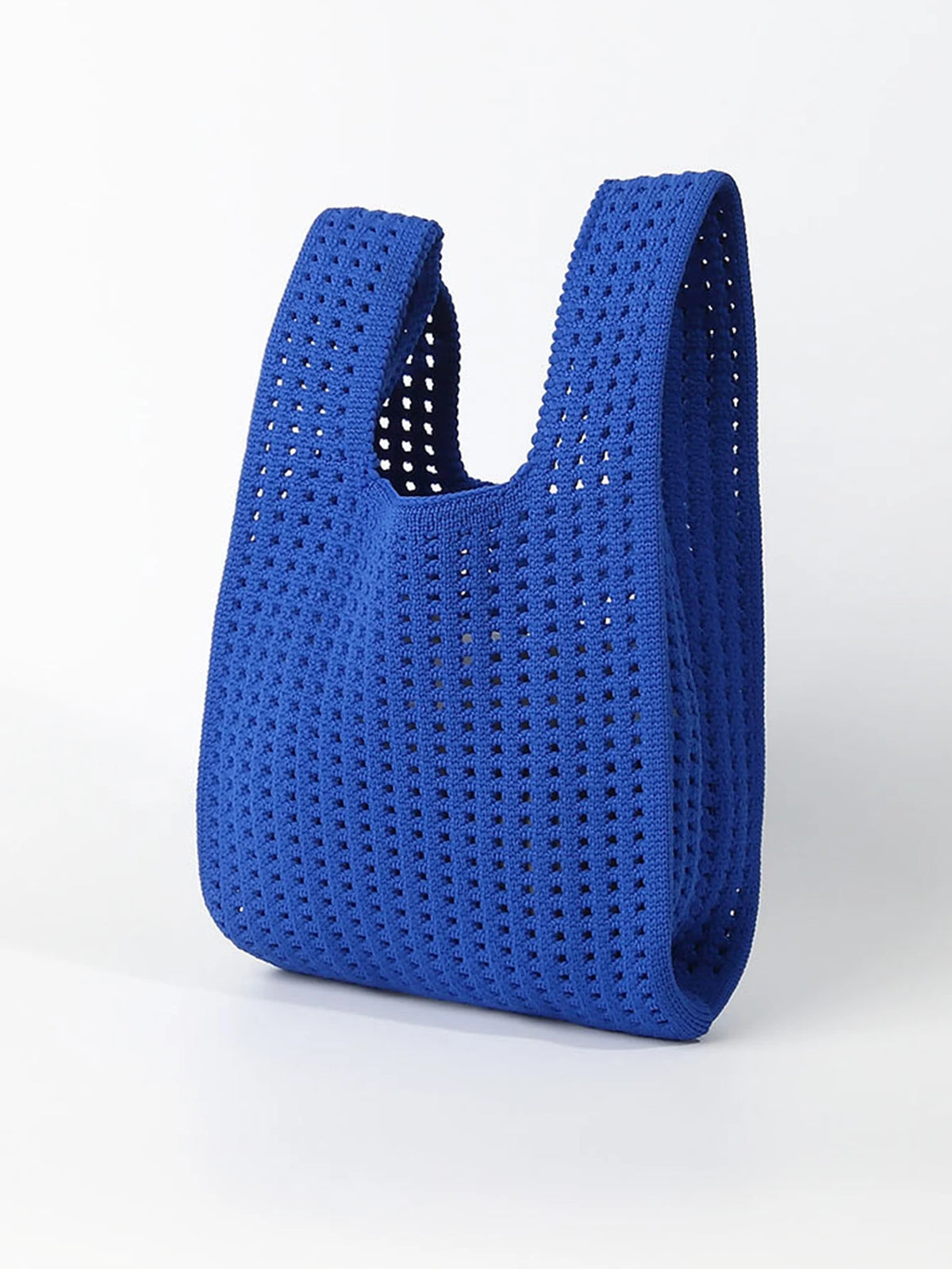 Handmade Knit Handbag Women Mini Shoulder Bag Female Casual Color Wide Stripe Plaid Tote Bag Student Cell Phone Package