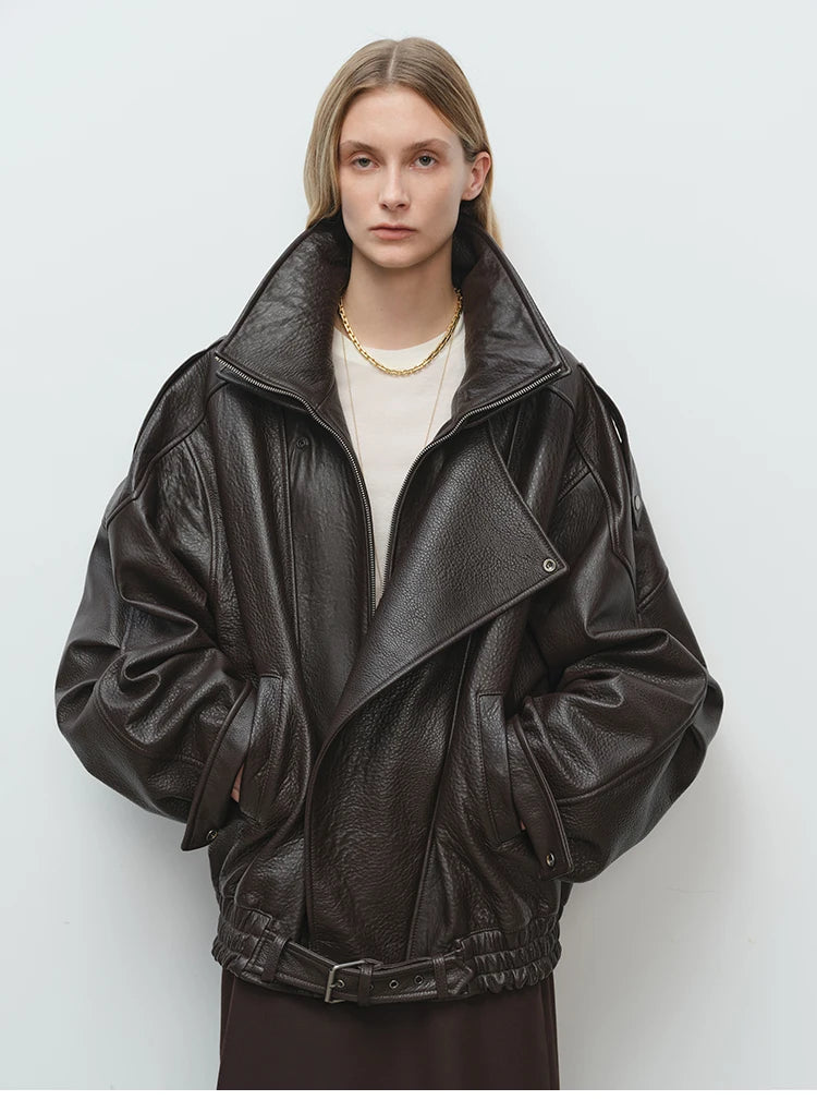 Mauroicardi Spring Oversized Black Soft Pu Leather Jacket Men Long Sleeve Belt Luxury Designer European Fashion Clothes 2025