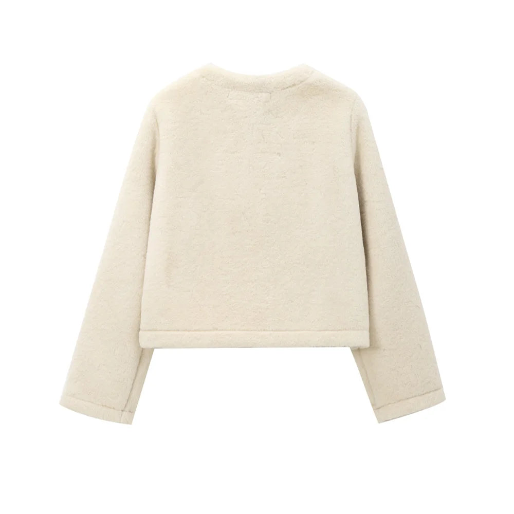 Elegant Faux Fur Toggle Coat