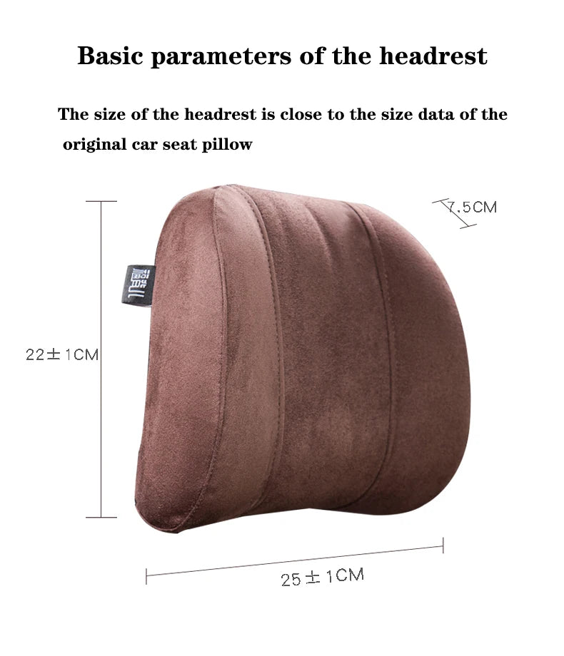 Forbell Car Headrest Pillow Suede Fabric Car Neck Pillow Car Seat Pillow Rest Headrest Memory Foam Headrest Car Accessories