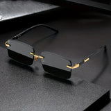 Rimless Rectangle Sunglasses for Women & Men