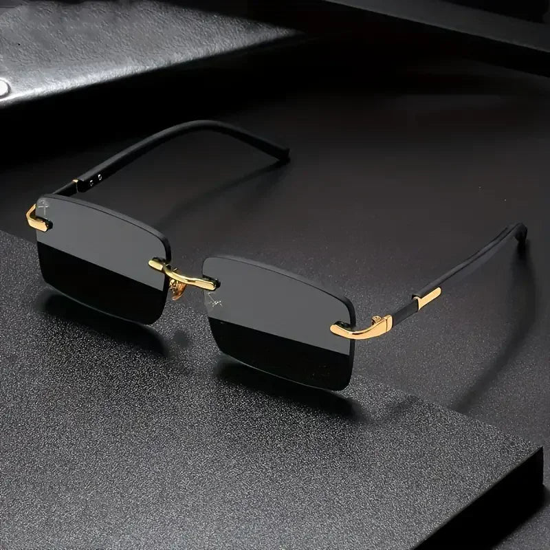 Rimless Rectangle Sunglasses for Women & Men