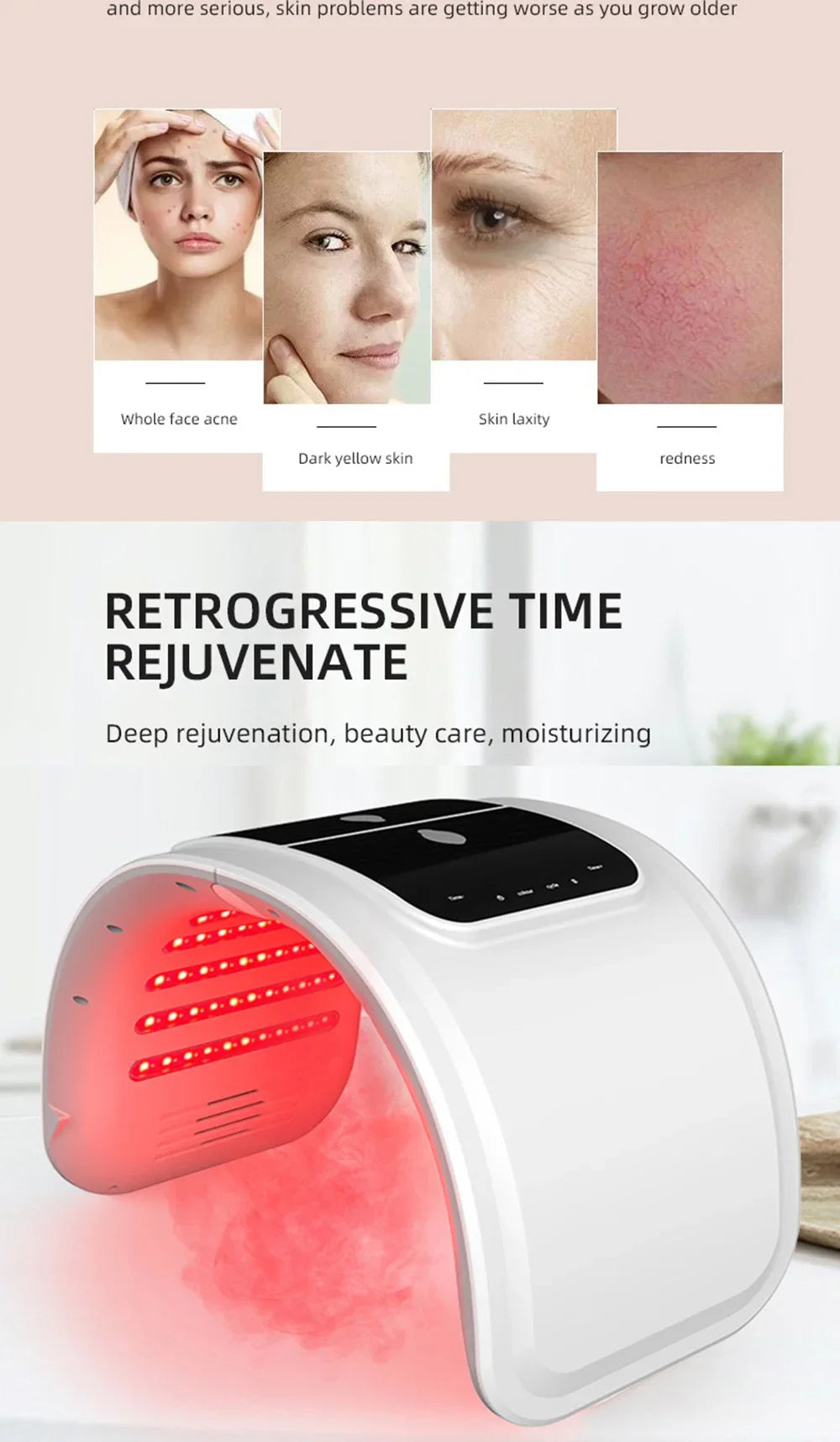 7 Colors PDT LED Mask 2025 Professional Facial Red Light Therapy Face Lift Anti Wrinkle Beauty Machine Skin Rejuvenation Device