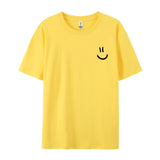 Men's Cotton T-Shirt with Minimalist Smile Print