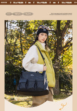Flower Princess Traveler's Short Distance Travel Bag Crossbody Large Capacity Multi Layer Fashion Luggage Bag for Men and Women