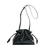 Autumn and Winter Classic Flamenco Fashion Lucky Bag Cloud Bag Genuine Leather Drawstring Shoulder Crossbody Bucket Bag for Wome