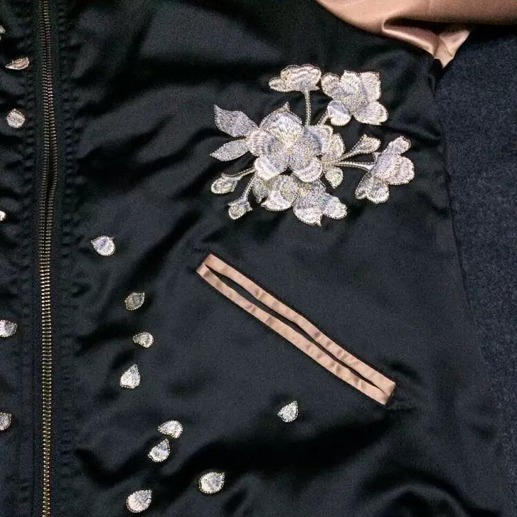 Sakura Phoenix Embroidered Sukajan Jacket