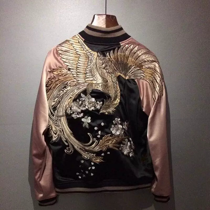 Sakura Phoenix Embroidered Sukajan Jacket