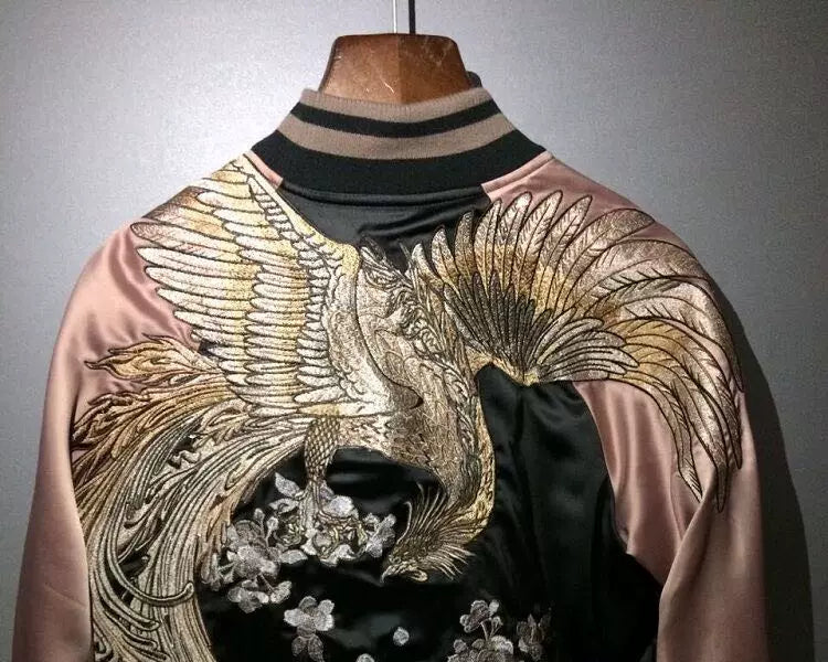 Sakura Phoenix Embroidered Sukajan Jacket