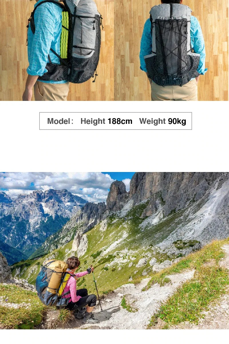 3F UL GEAR QiDian Pro Backpack Waterproof Outdoor Camping Pack Hiking Bag Climbing Qi Dian UHMWPE UltraLight Trek Men Women 46L