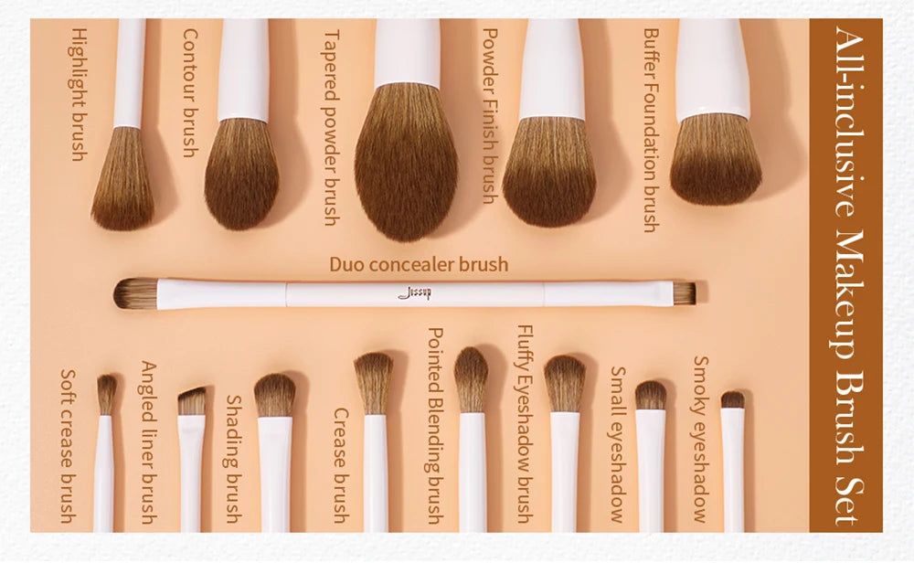 Jessup Professional Makeup Brush Set | 10–14 Pcs
