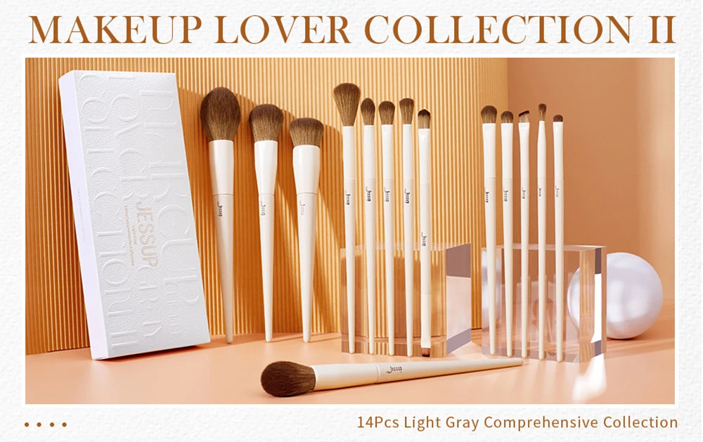 Jessup Professional Makeup Brush Set | 10–14 Pcs