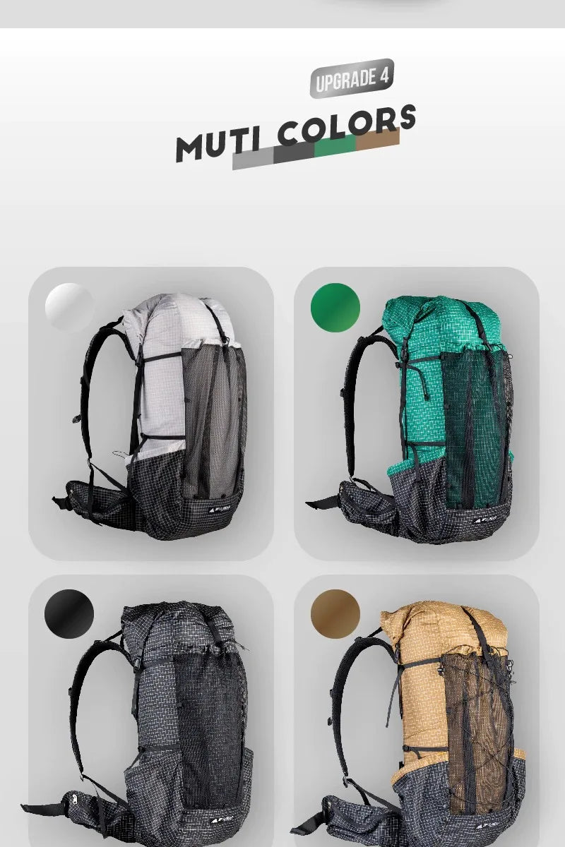 3F UL GEAR QiDian Pro Backpack Waterproof Outdoor Camping Pack Hiking Bag Climbing Qi Dian UHMWPE UltraLight Trek Men Women 46L