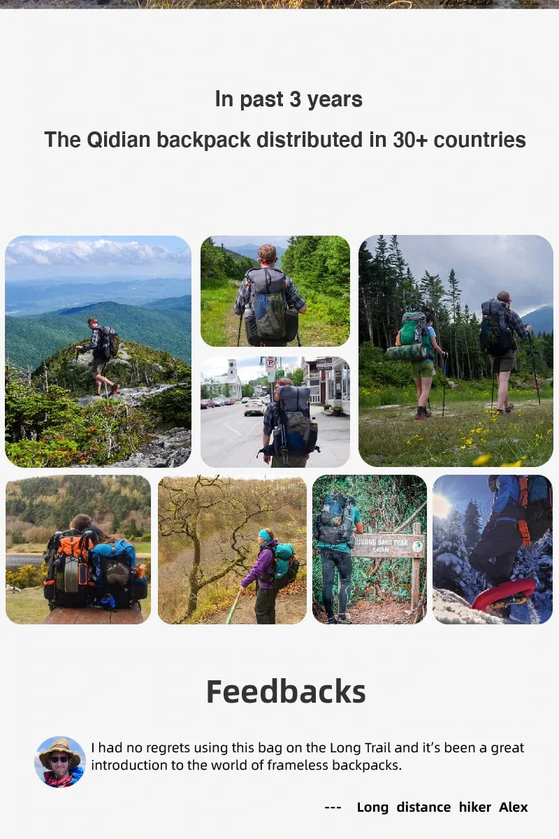 3F UL GEAR QiDian Pro Backpack Waterproof Outdoor Camping Pack Hiking Bag Climbing Qi Dian UHMWPE UltraLight Trek Men Women 46L