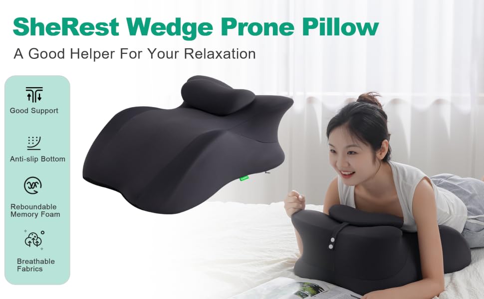 Adjustable Headrest Reading Pillow for Bed Adults - Memory Foam Back Support Wedge for Acid Reflux, Snoring & Legs