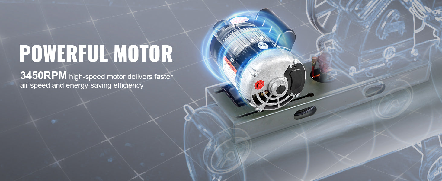 SucceBuy 2/3/3.7HP Air Compressor Motor 230V Single Phase Electric Motor 3450RPM CW/CCW Rotation Motor for Air Compressors