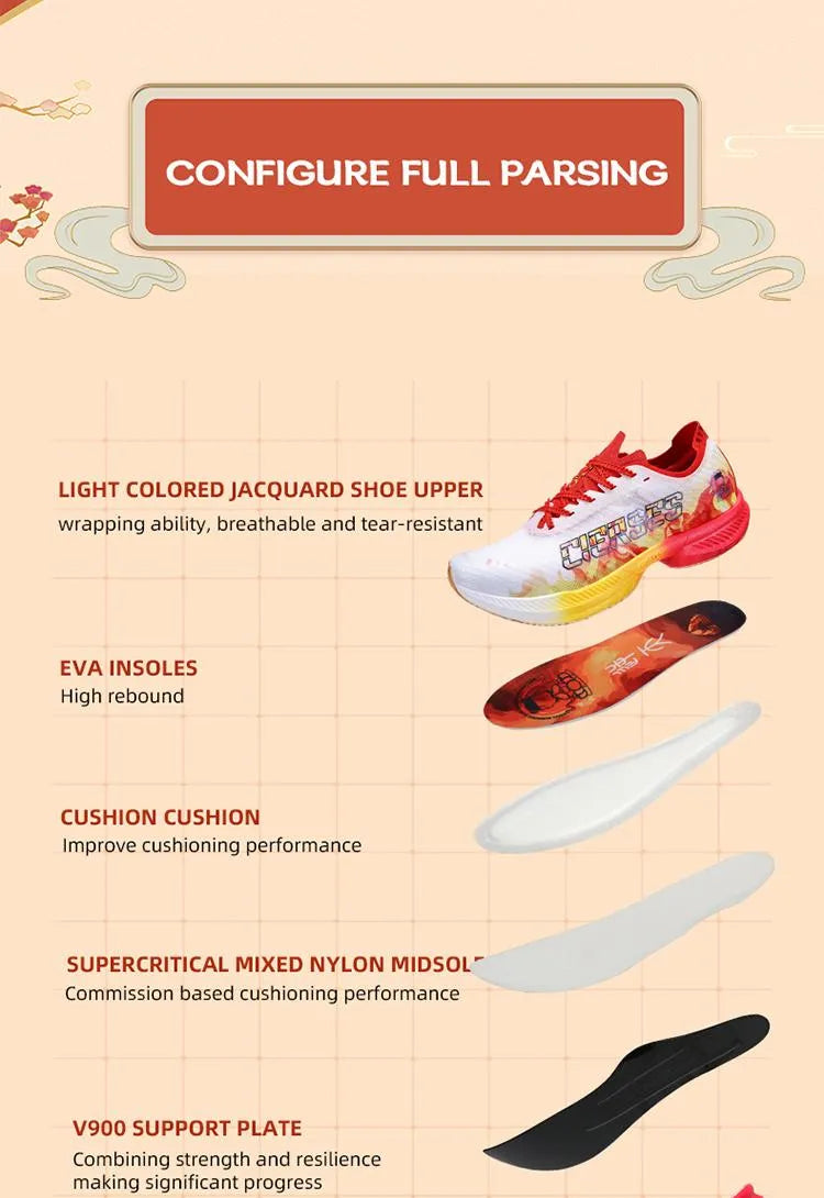 CIERSES NEZHA Marathon Men's Running Shoes Gym Trainers Zapatillas De Deporte Man Sneakers Ultralight Carbon Plate Sports Shoes