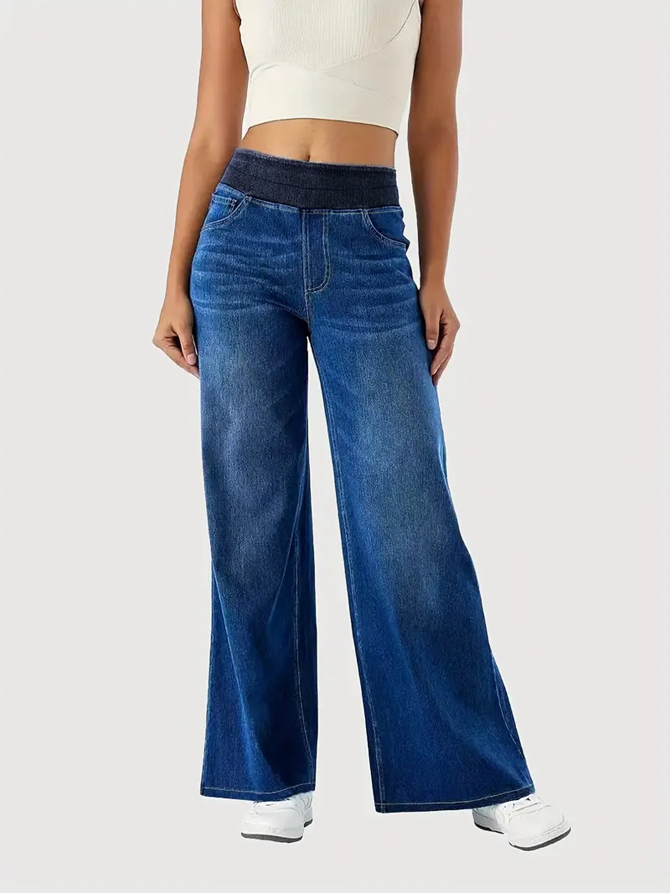 Women's Y2K Baggy Stretch Jeans – High Waist Loose Fit