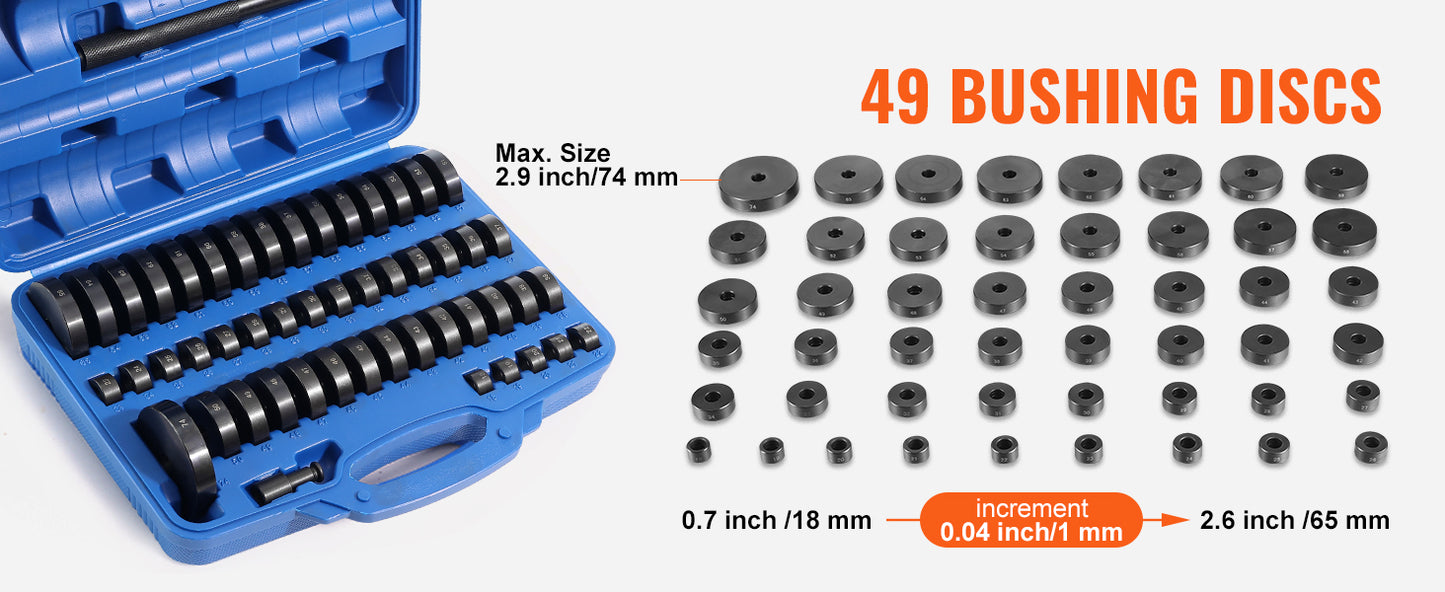 SucceBuy 52PCS Custom Bushing Bearing&Seal Driver Set Transmission Wheel Axle Bearing Race Seal Driver Installer Remover 18-65mm