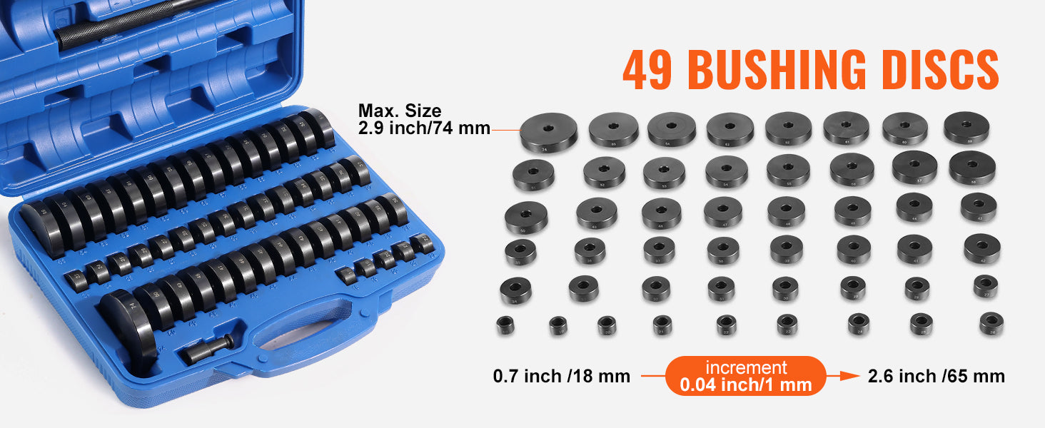 SucceBuy 52PCS Custom Bushing Bearing&Seal Driver Set Transmission Wheel Axle Bearing Race Seal Driver Installer Remover 18-65mm