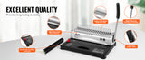 SucceBuy Binding Machine Comb Binding Machine 21Holes Binding 450 Sheets Book Binder Machine with 100 PCS 3/8'' Comb Binding Spines
