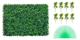 SucceBuy Artificial Boxwood Panel  24pcs 20x20/24x16 in Boxwood Hedge Wall Panels Artificial Grass Backdrop Wall Green Grass