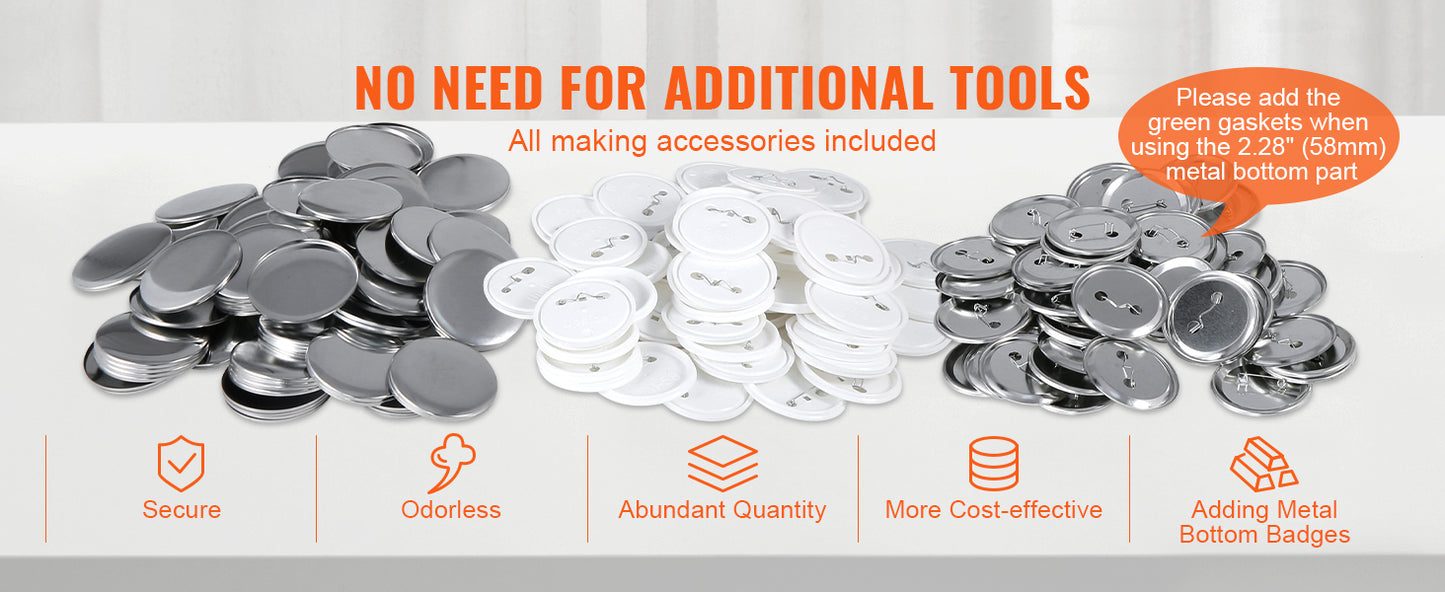 SucceBuy Button Maker 25/32/58 Pin Maker with Button Parts Ergonomic Arc Handle Punch Press Kit Button Maker Machine