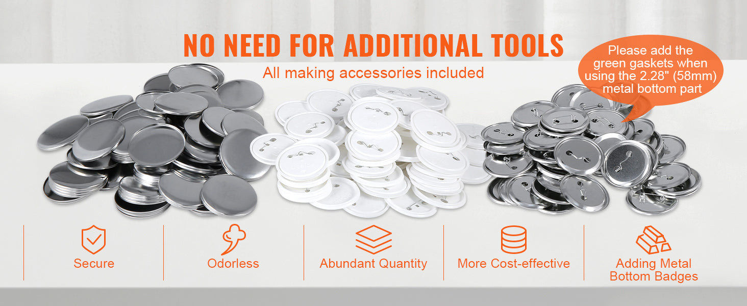 SucceBuy Button Maker 25/32/58 Pin Maker with Button Parts Ergonomic Arc Handle Punch Press Kit Button Maker Machine
