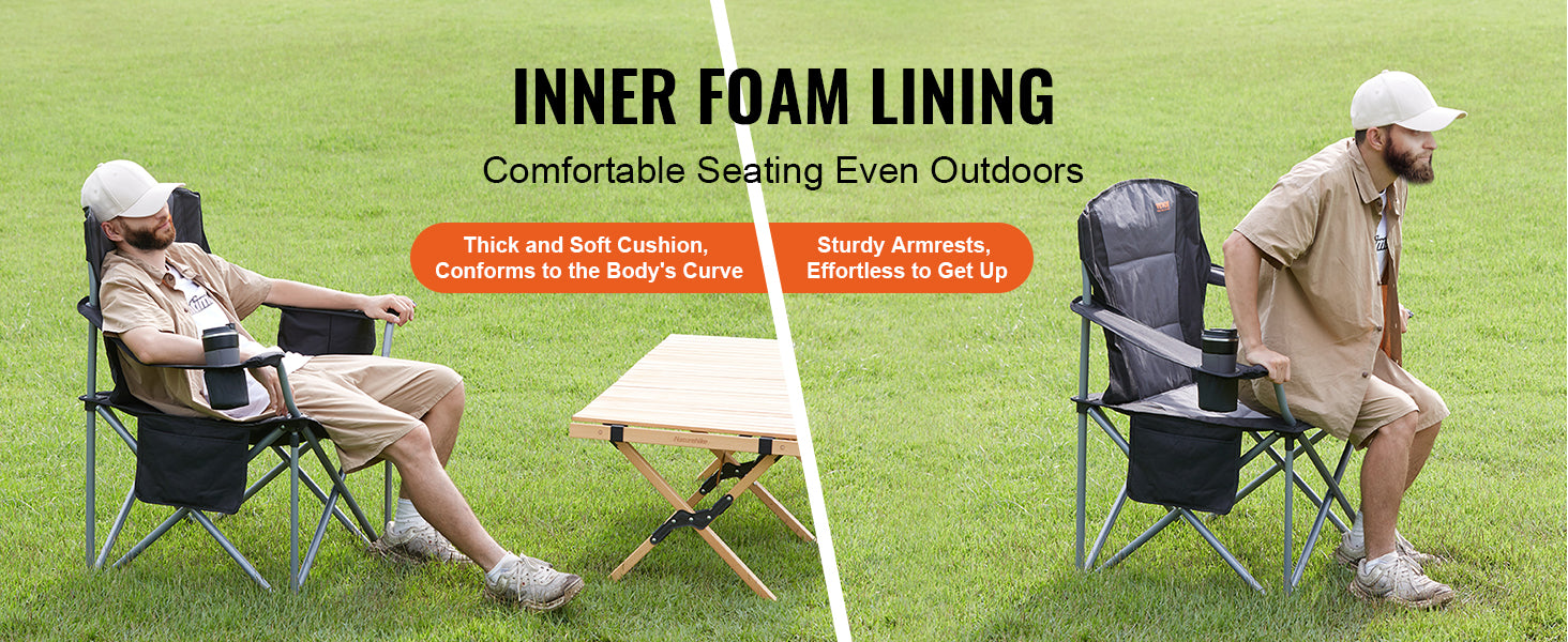 SucceBuy Outdoor Camping Chair 350lbs High Load Ultralight Folding Chair Portable Beach Hiking Picnic Travel Seat Fishing Tool