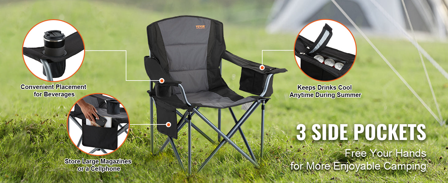 SucceBuy Outdoor Camping Chair 350lbs High Load Ultralight Folding Chair Portable Beach Hiking Picnic Travel Seat Fishing Tool