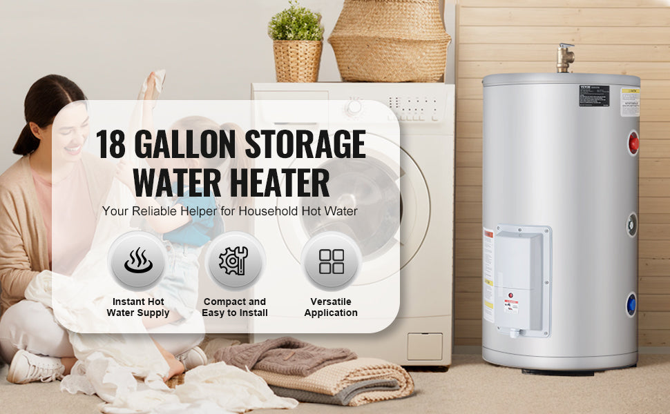 SucceBuy Electric Water Heater 40/70L Tank Instant Hot Water Heater 1.6Kw Tankless Water Heater w/ LED Display Knob Control IPX4