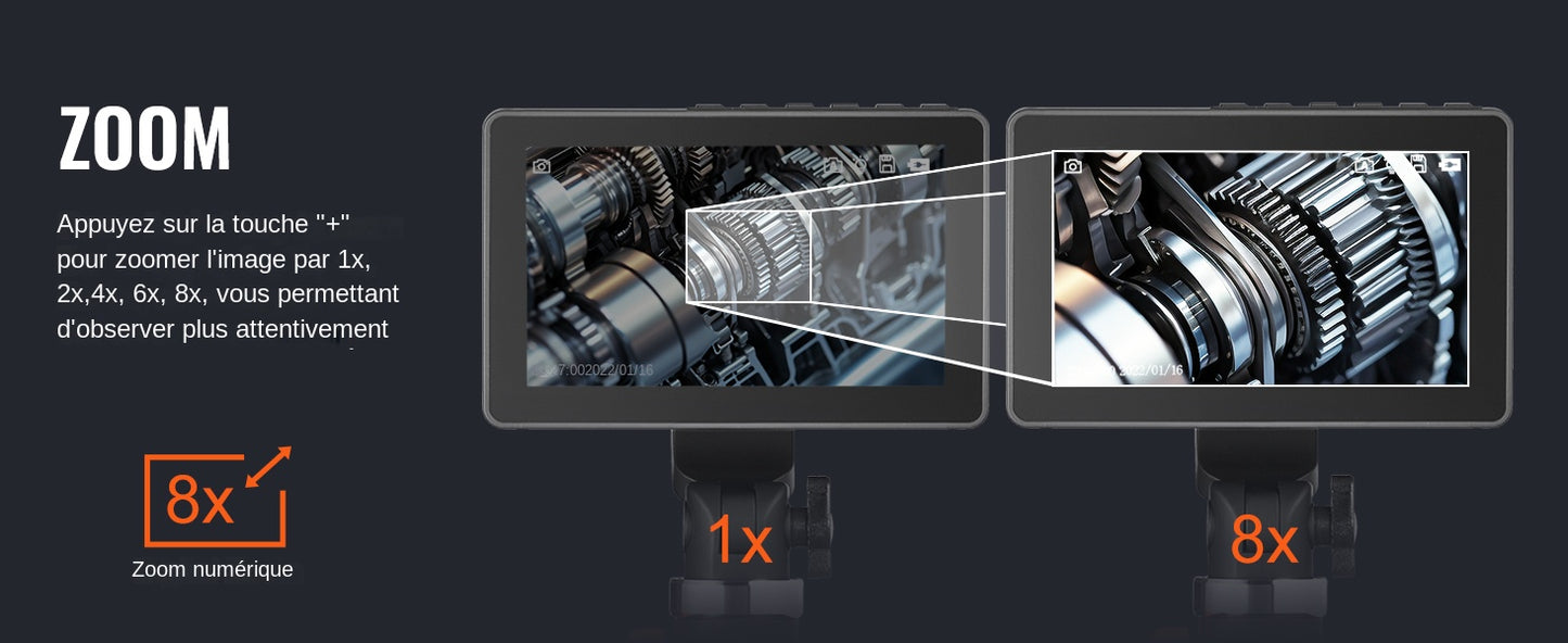 SucceBuy Articulating Borescope Camera with Light Two-way Articulated Endoscope Inspection with 6.4mm Tiny Lens 5" 1080P Screen